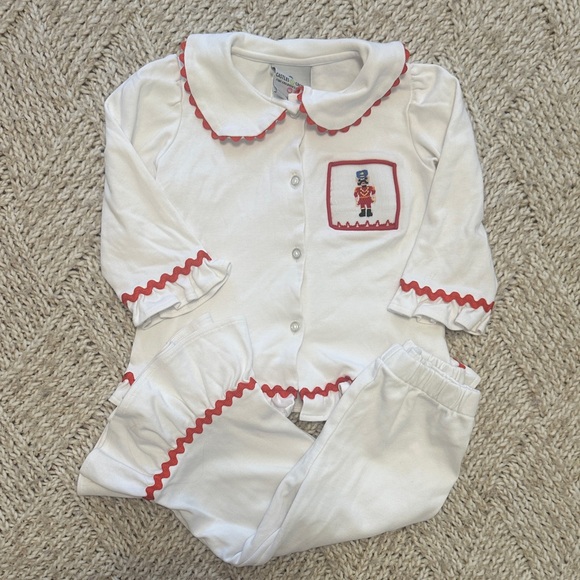 Castles & Crowns smocked nutcracker Christmas pajama set ric rac trim 2t - Picture 1 of 5